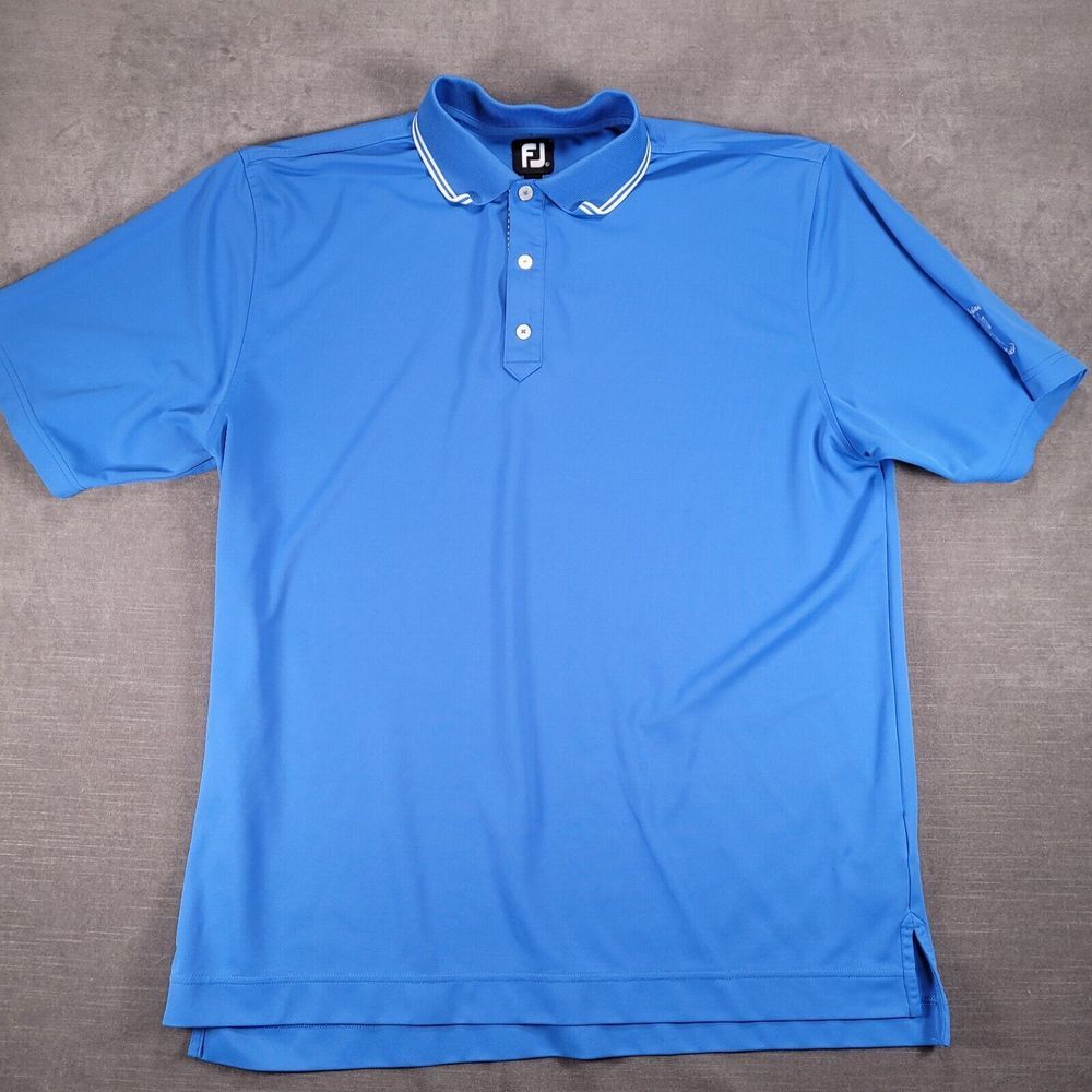 Footjoy FJ Performance Golf Polo Blue Mens Size XL Logo